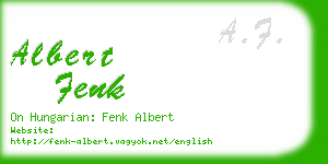 albert fenk business card